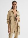 Reiss Neutral Joanie Relaxed Fit Utility Jacket