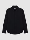 Reiss Black Greenwich Soft Wash Button Down Oxford Shirt
