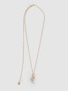 Reiss Gold Twister Maria Black Necklace