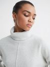 Reiss Grey Marl Sarah Cashmere Blend Roll Neck Jumper