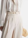 Reiss Stone Hayley Leather Square Hinge Belt