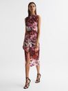 Reiss Berry Vega Floral Printed Bodycon Midi Dress