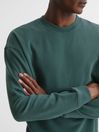 Reiss Midnight Green Alistar Oversized Garment Dye Sweatshirt