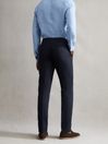 Reiss Navy Kin Slim Fit Linen Trousers