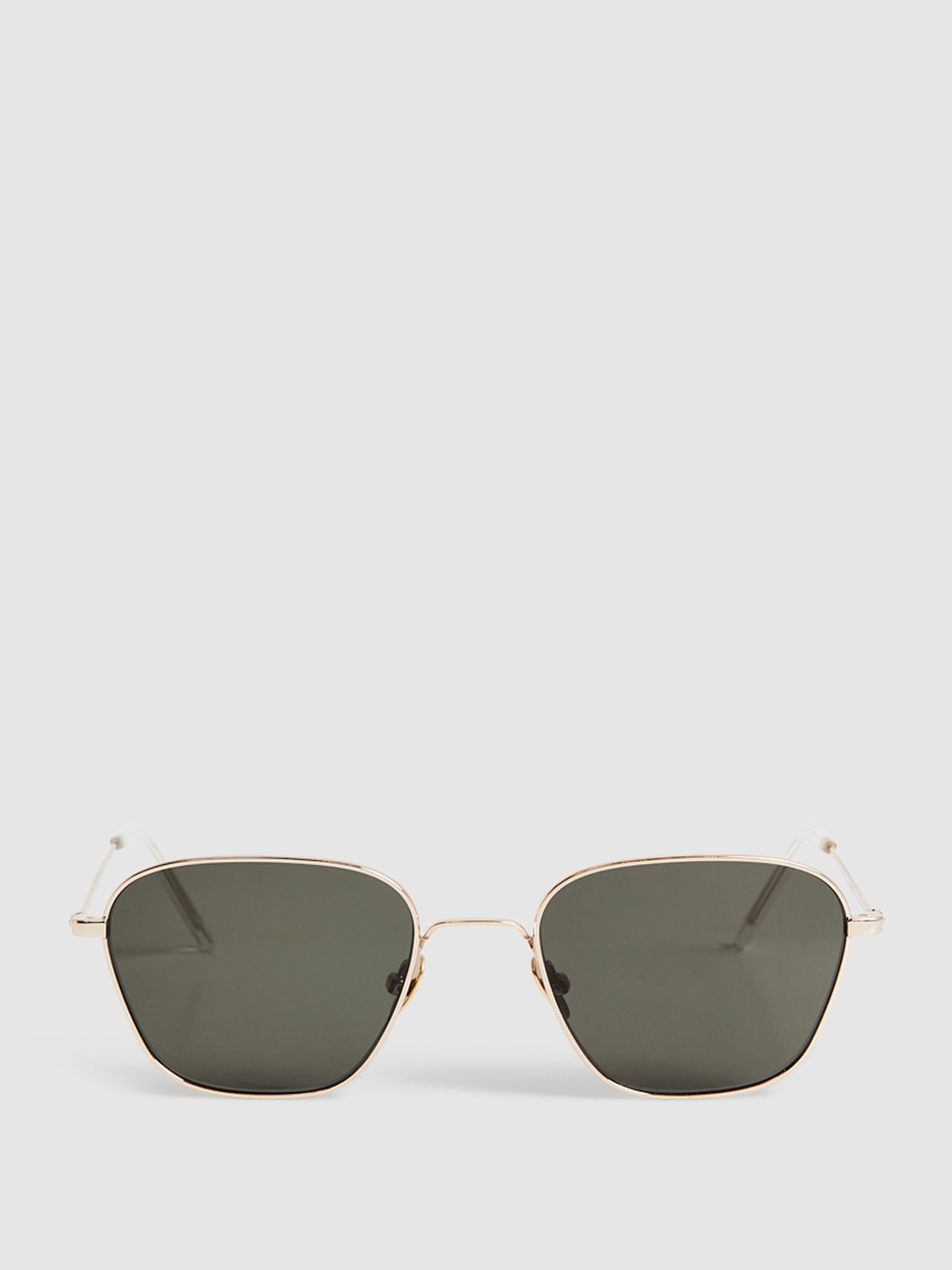 Monokel Eyewear Squared Sunglasses in Gold - REISS