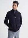 Reiss Navy Meteor Quilted Hybrid Jacket