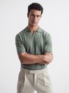 Reiss Kale Duchie Merino Wool Open Collar Polo Shirt