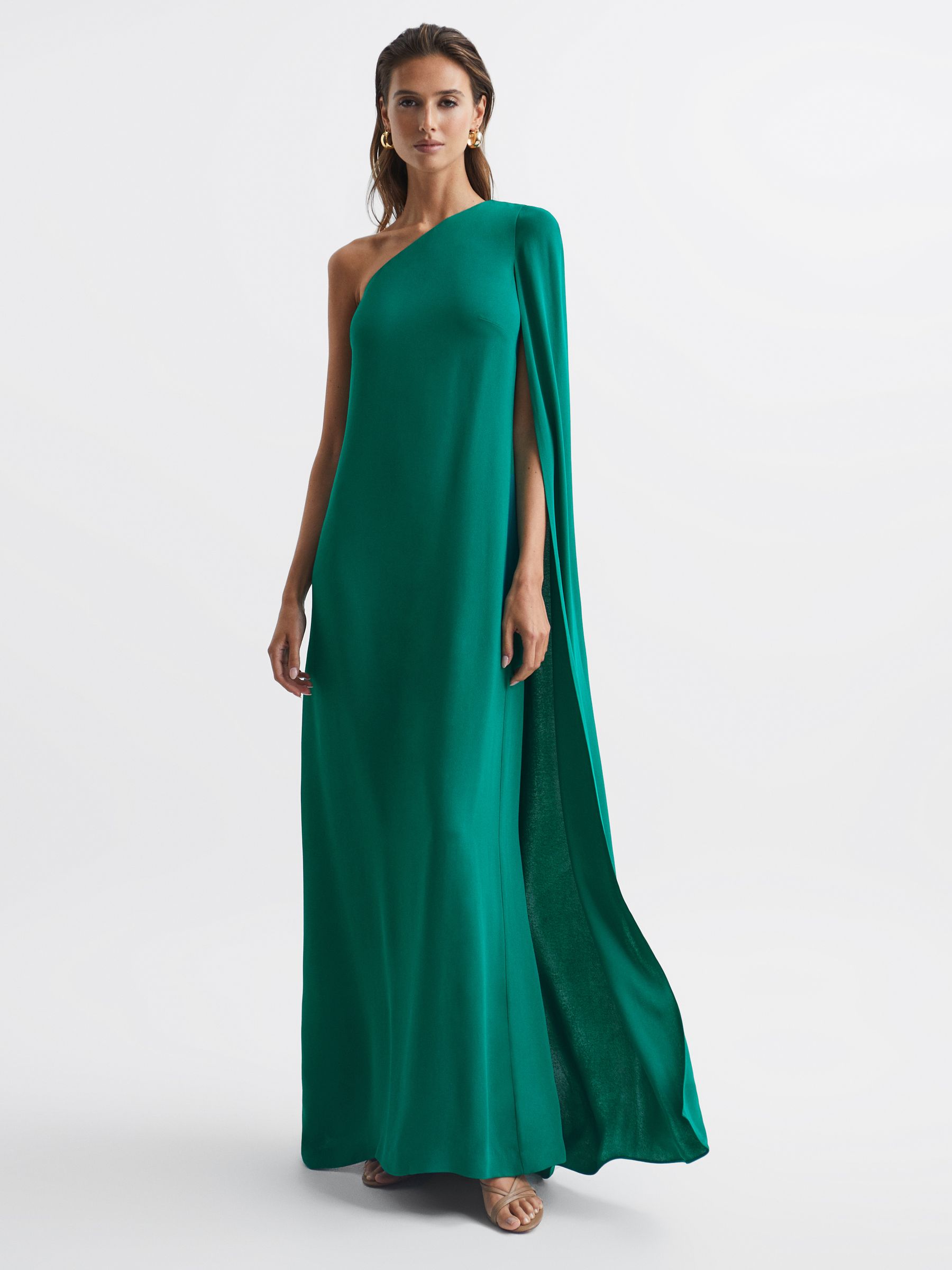 Reiss Nina Cape One Shoulder Maxi Dress REISS
