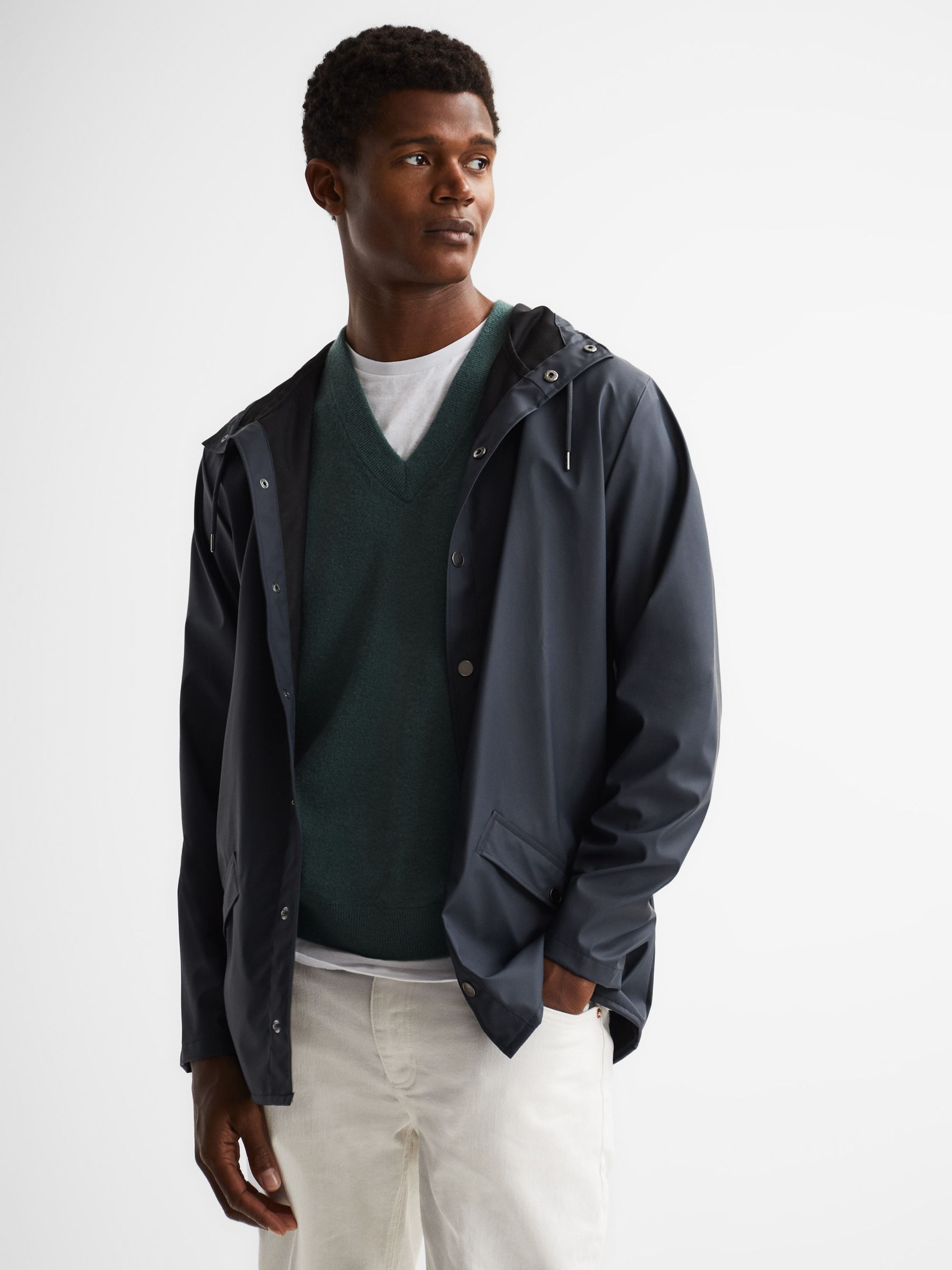 Reiss Rains Hooded Raincoat Jacket REISS