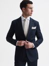 Reiss Oatmeal Vasto Linen Puppytooth Tie