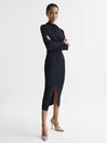 Reiss Dark Navy Erin Knitted Co Ord Midi Skirt