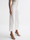 Reiss Ecru Anessa Paige High Rise Flared Jeans
