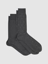 Reiss Charcoal Graham 2 Pack of Socks