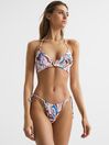 Reiss Multi Audrinna Underwired Abstract Print Triangle Bikini Top