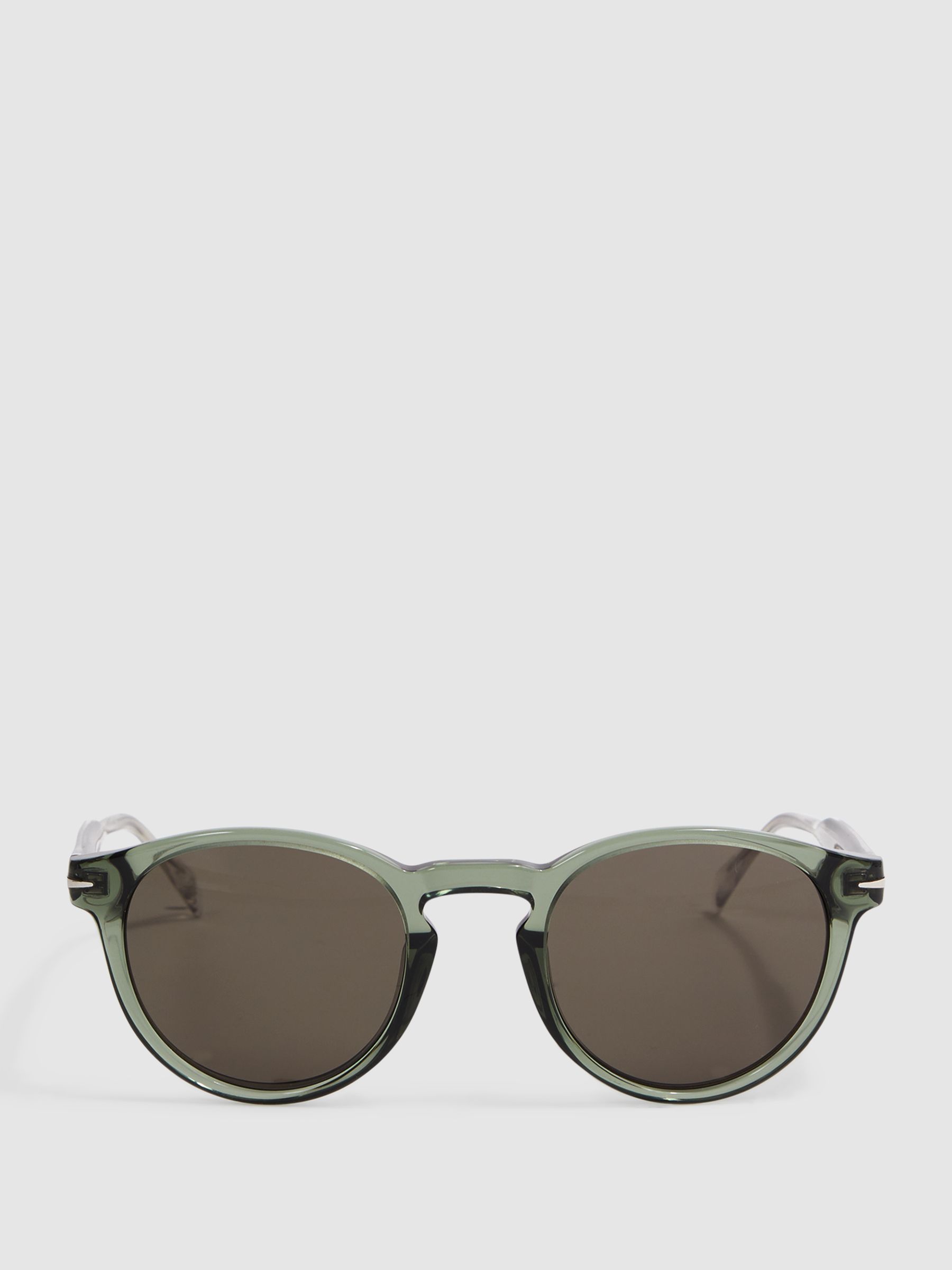 Eyewear by David Beckham Rounded Sunglasses in Grey - REISS