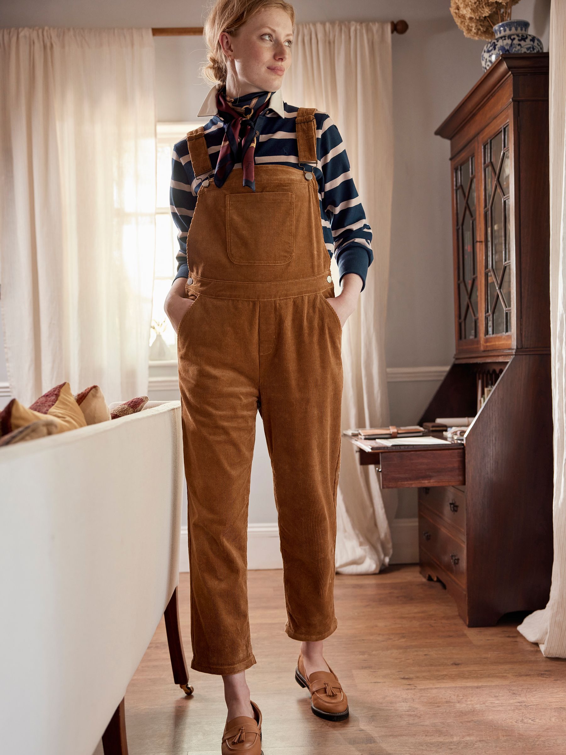 Buy Rampling Brown Cord Dungarees from the Joules online shop