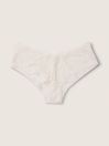 Victoria's Secret PINK Coconut White Lace Logo Cheeky Knickers