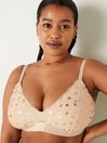Victoria's Secret PINK Light Ivory Nude Fuller Cup Lace Unlined Triangle Bralette