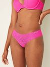 Victoria's Secret PINK Atomic Pink Thong Lace No Show Knickers