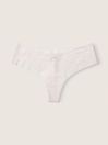 Victoria's Secret PINK Coconut White Thong Lace No Show Knickers