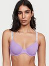Victoria's Secret Secret Crush Purple Lightly Lined Demi Logo Strap T-Shirt Bra