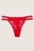 Victoria's Secret PINK Red Pepper Red Strappy Lace Thong Knickers