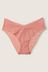 Victoria's Secret PINK French Rose Pink No Show Lace High Leg Bikini Knickers