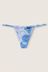 Victoria's Secret PINK Artic Ice Water Tie Dye Print Blue Cotton G String Knickers