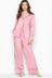 Victoria's Secret Pink Iconic Stripe Satin Stripe Long Pyjamas