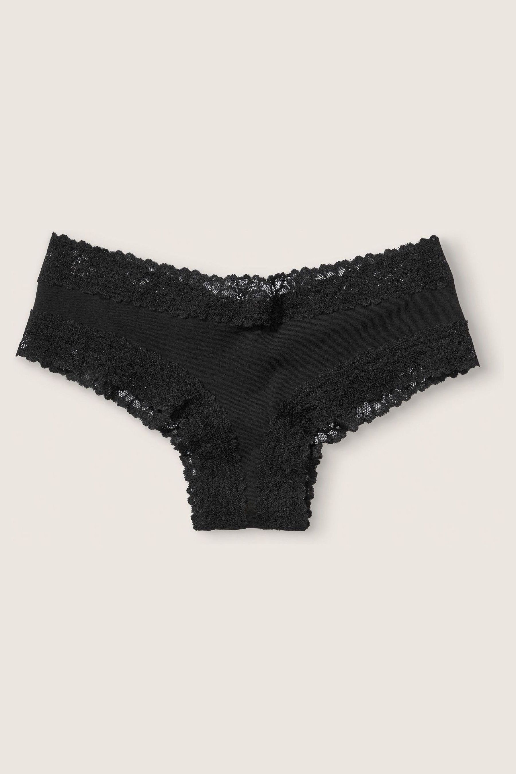 Buy Victoria S Secret Pink Cotton Lace Trim Cheeky Knickers From The Victoria S Secret Uk Online