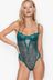 Victoria's Secret Teal Star Blue Lace Unlined Balcony Body