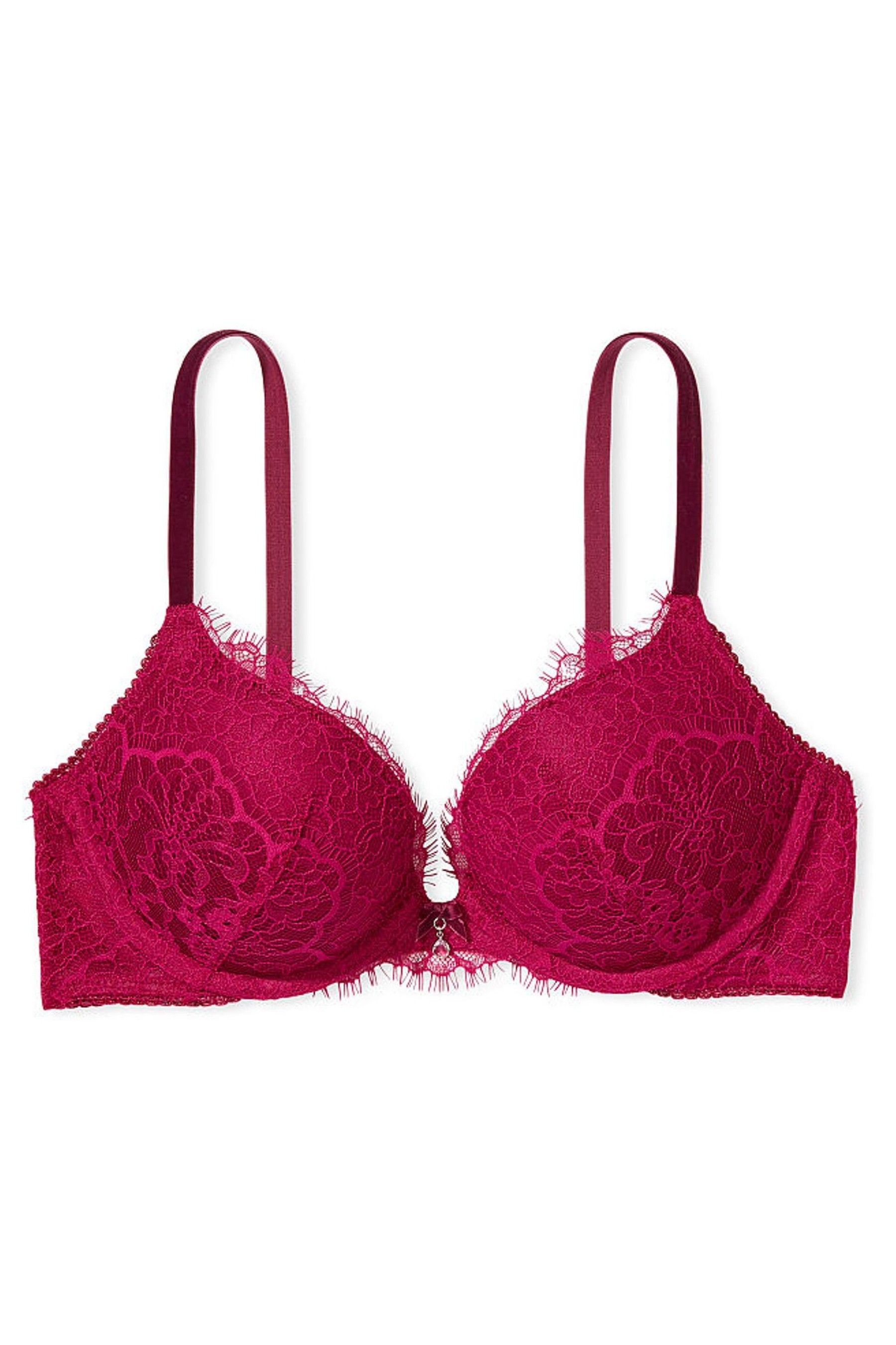 Buy Victoria's Secret Claret Red Lace Push Up Bra from the Victoria's ...